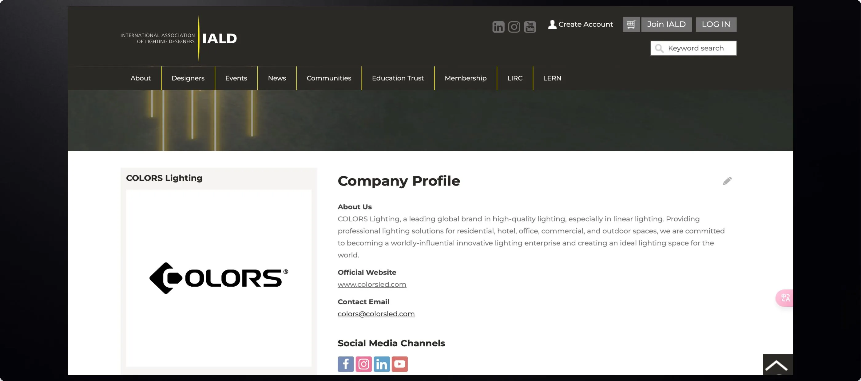 Member of LIRC - Branding - COLORS Lighting