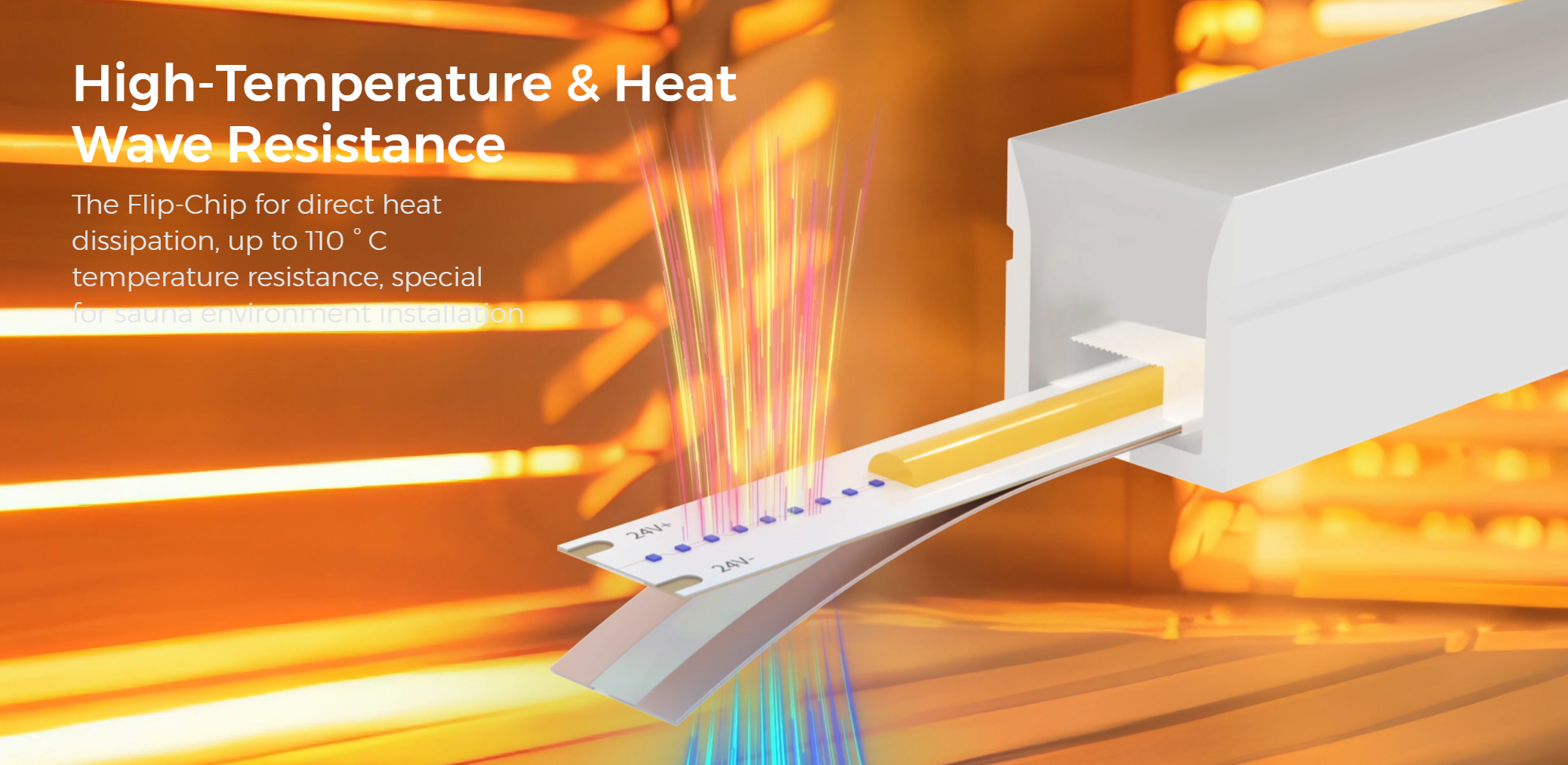 led strip lights for sauna and steam rooms - High-Temperature & Heat Wave Resistance