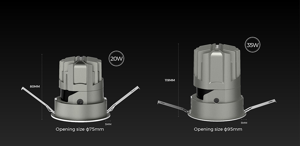 IP54-rated, Tunable White(2700K-6500K), Dimmable LED Downlights