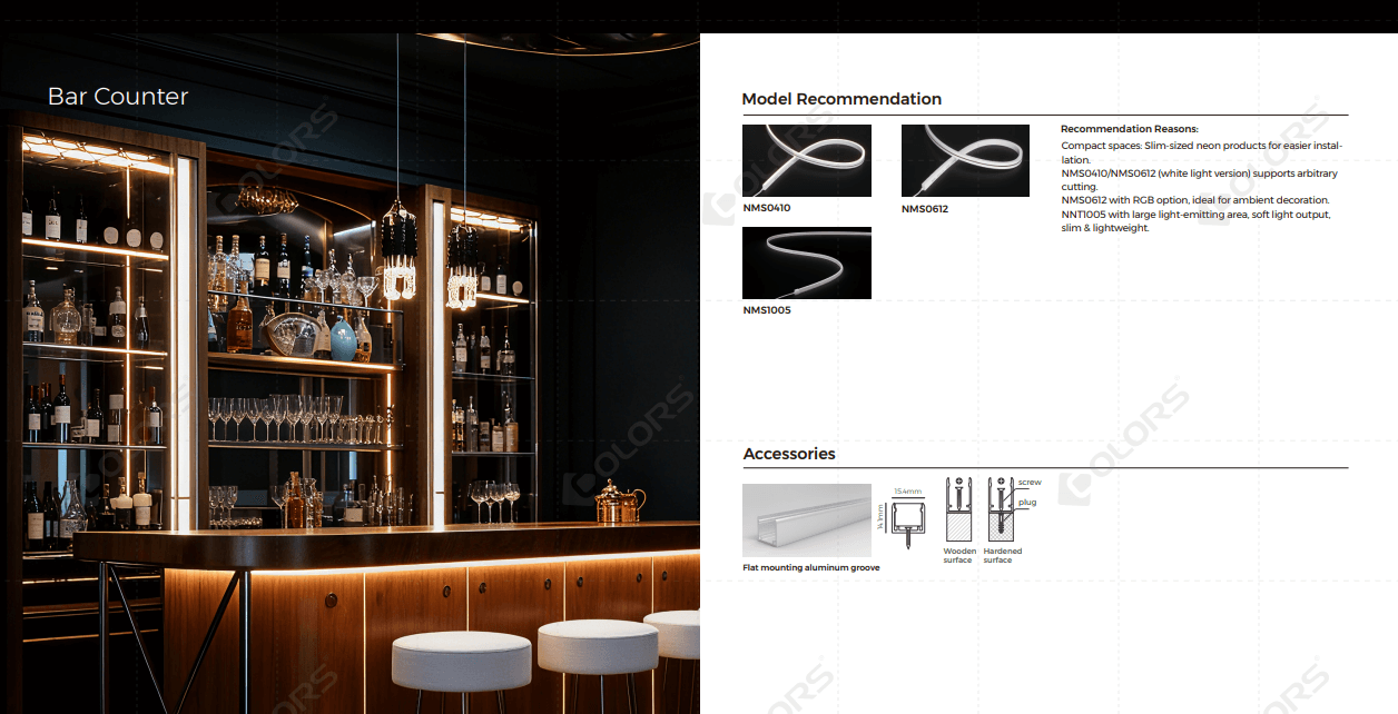 Neon LED Strip Lights for Bar Counter Lighting
