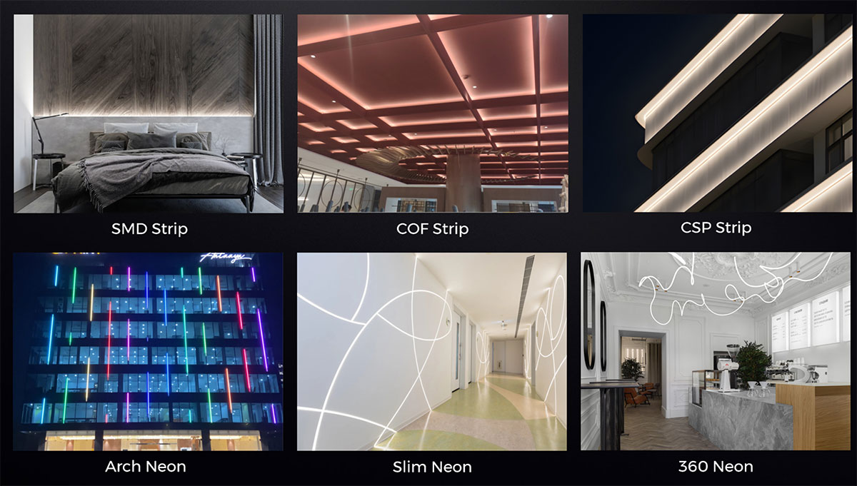 led strip lights and neon flex application