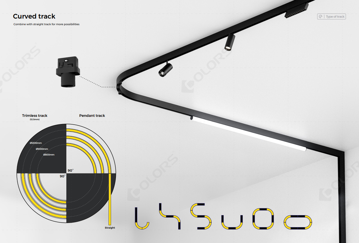 24V-48V Curved Magnetic Track Lights