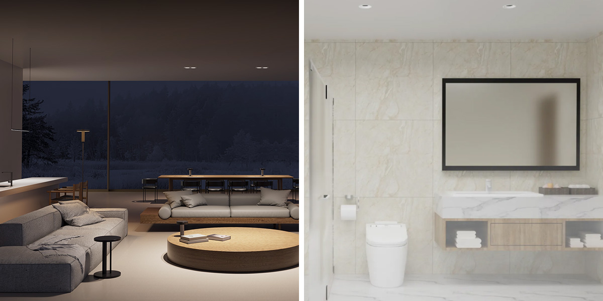 Residential downlights for limited space