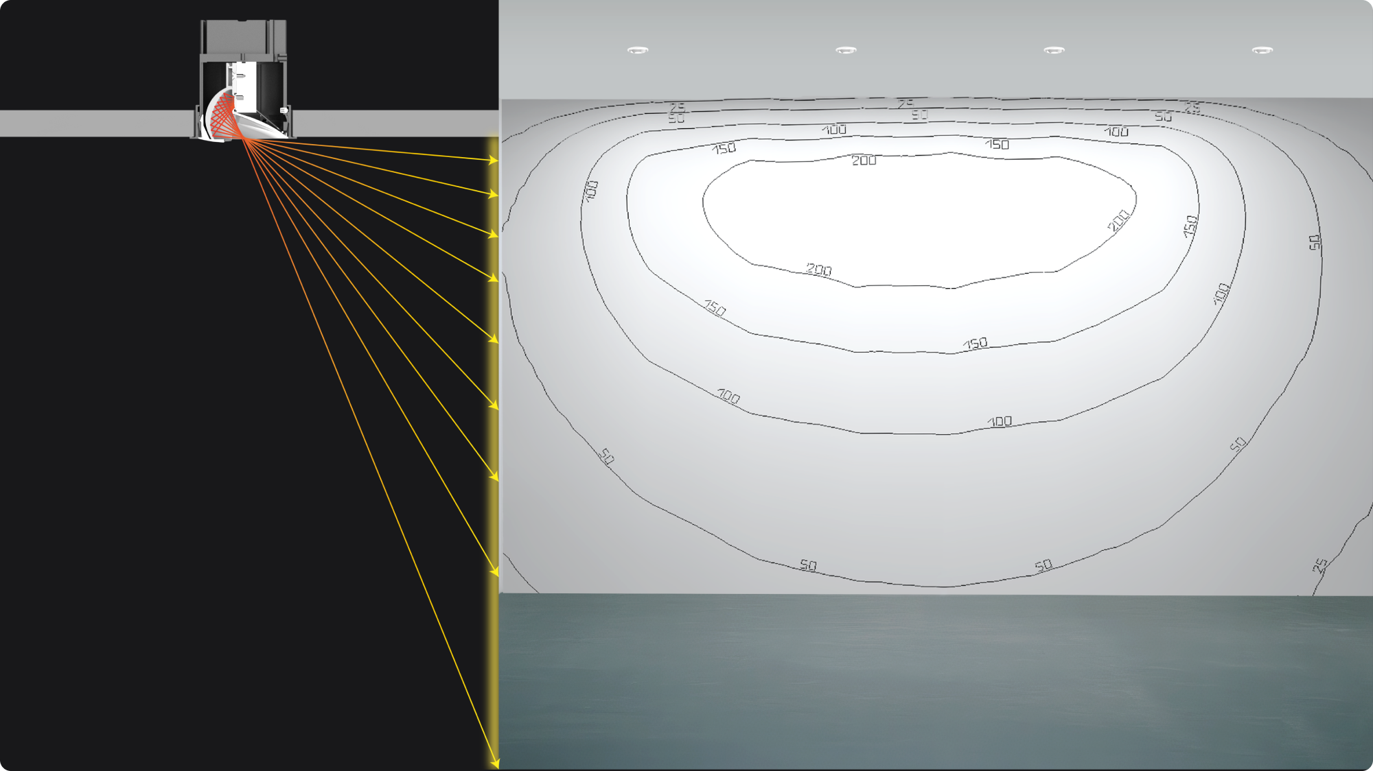 Professional Wall-Washing Downlights for Gallery Lighting