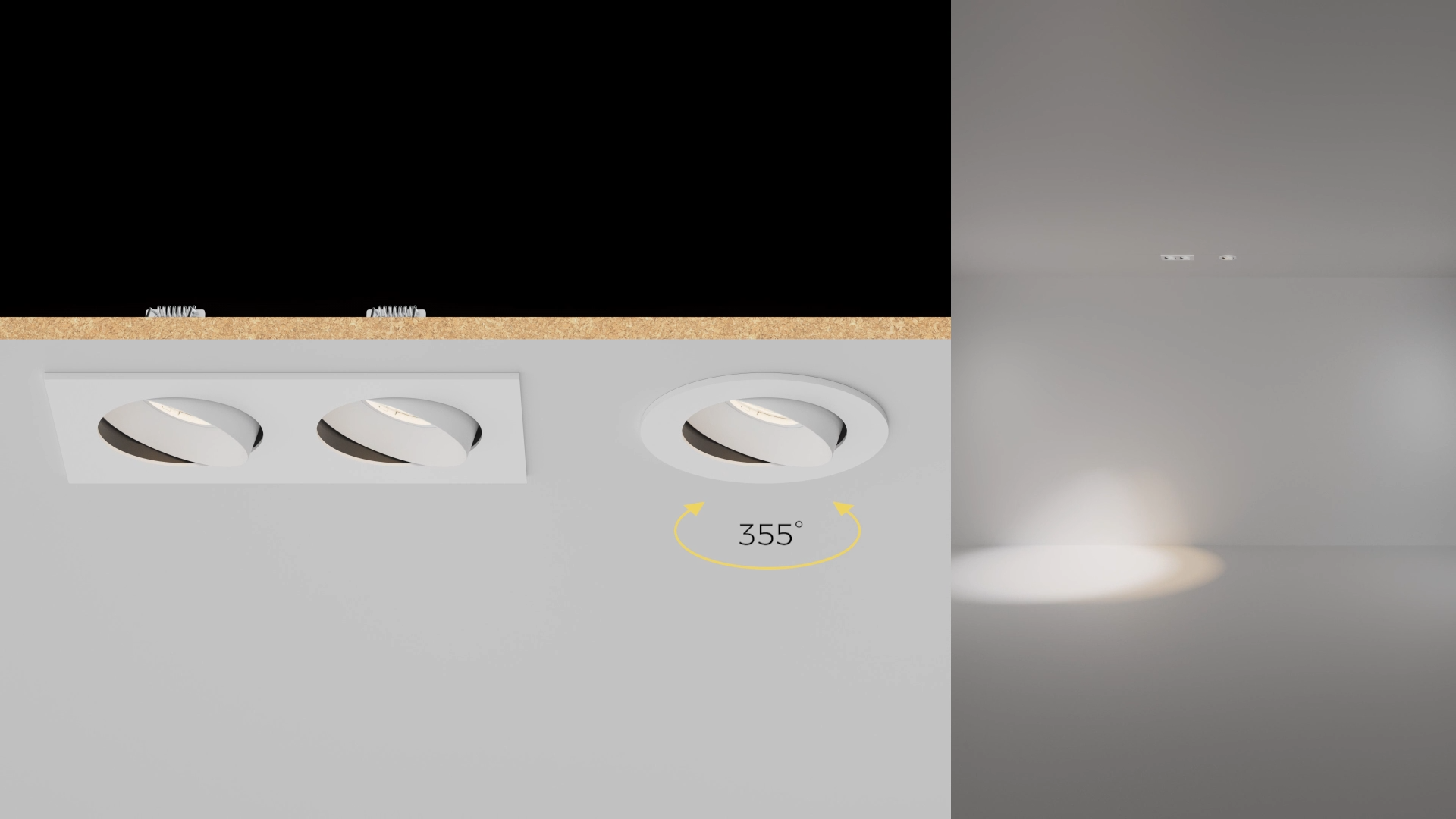 Adjustable ultra-slim downlight for accent lighting