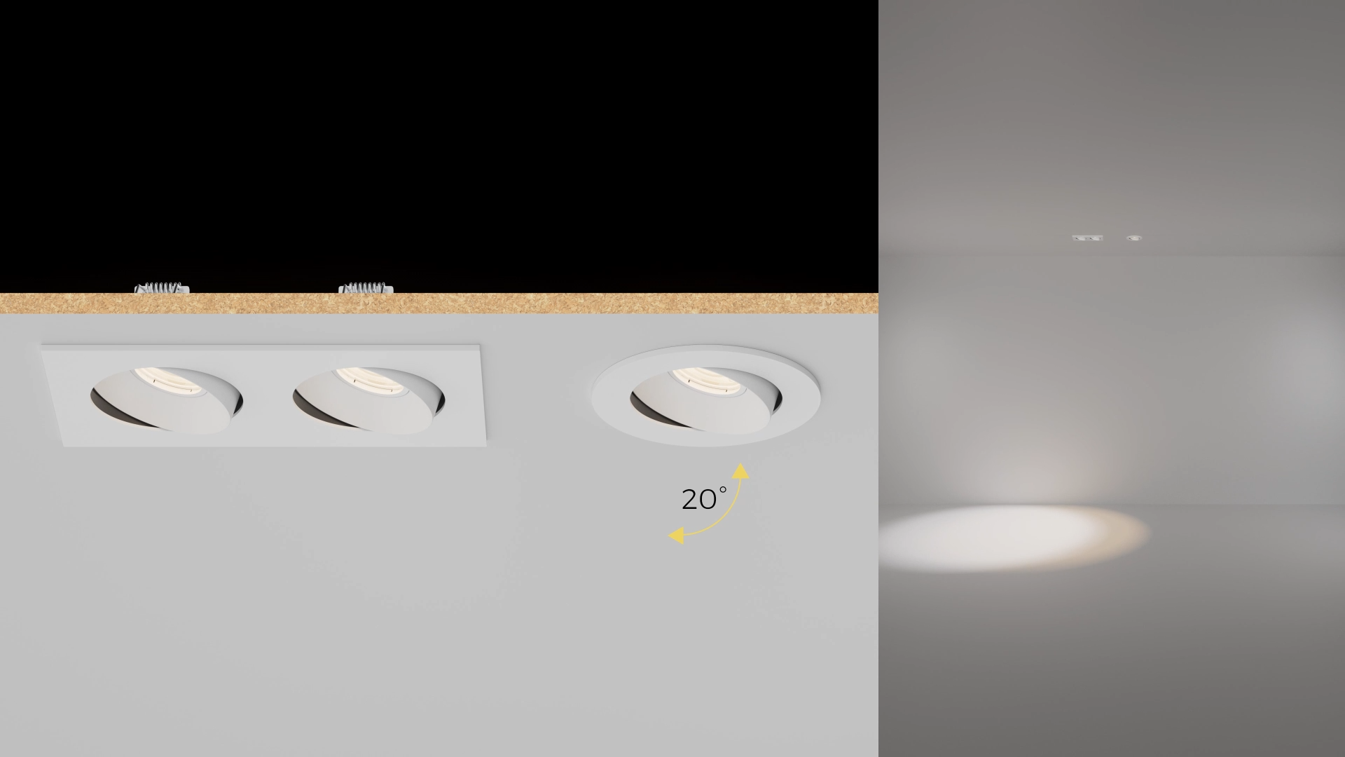Adjustable ultra-slim recessed downlight for accent lighting