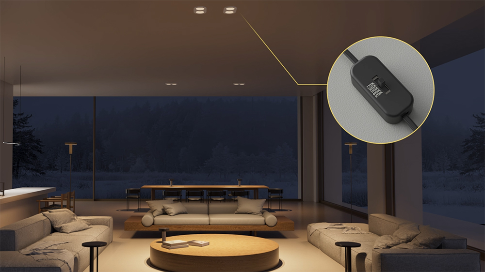 ultra-thin recessed led downlight - 5 cct dial-switch