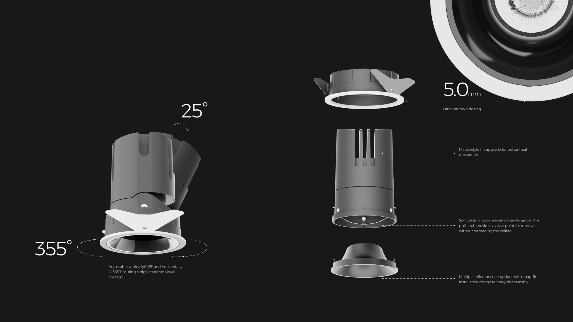 Adjustable IP65 Downlights