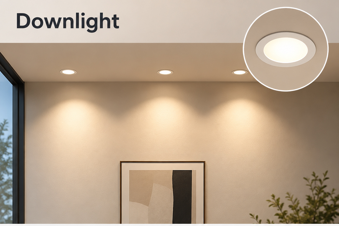 What is the difference between a spotlight and a downlight