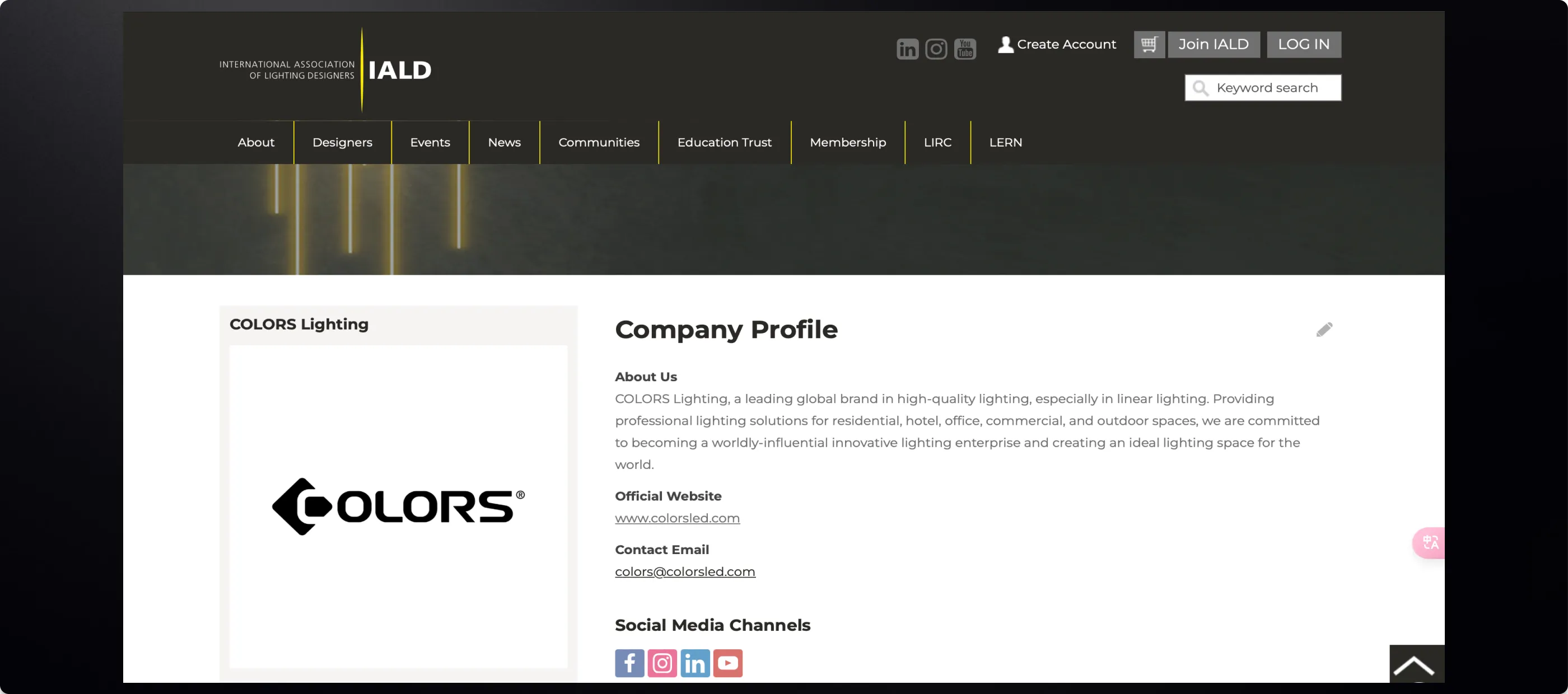 Member of LIRC - Branding - COLORS Lighting